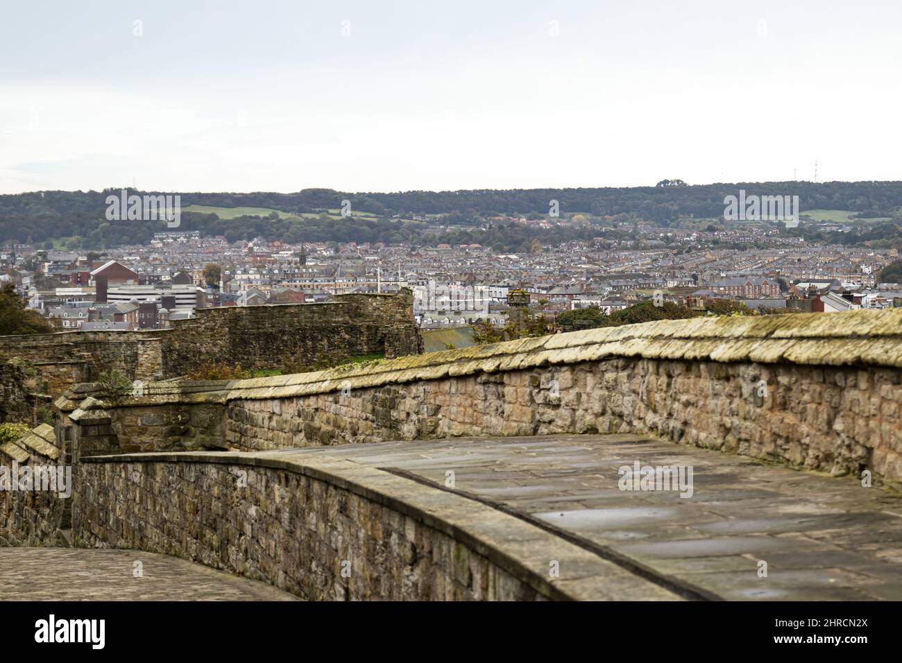 Stone path with walls in Scarborough Castle Stock Photo - Alamy