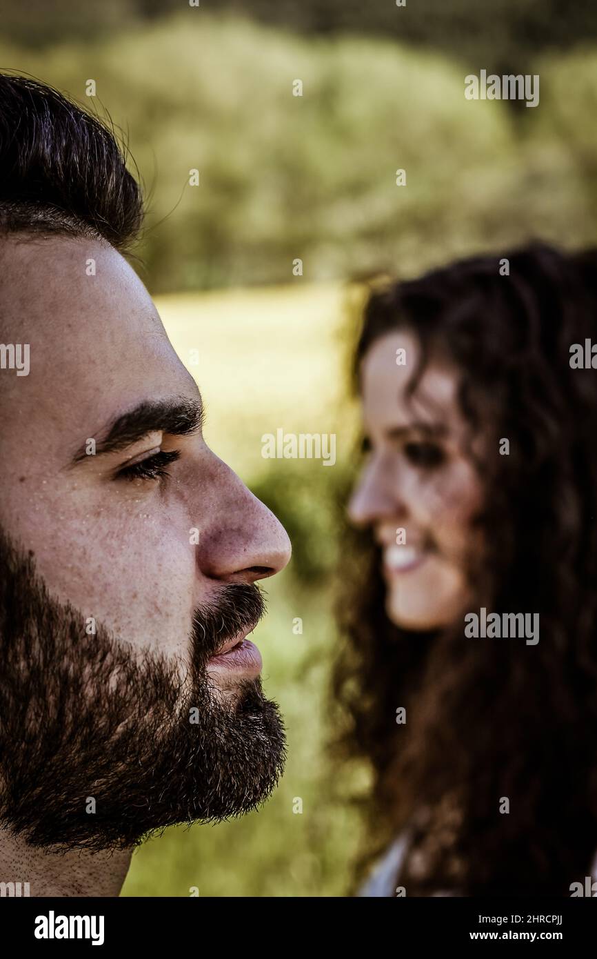 Hispanic young couple flowers hi-res stock photography and images - Alamy