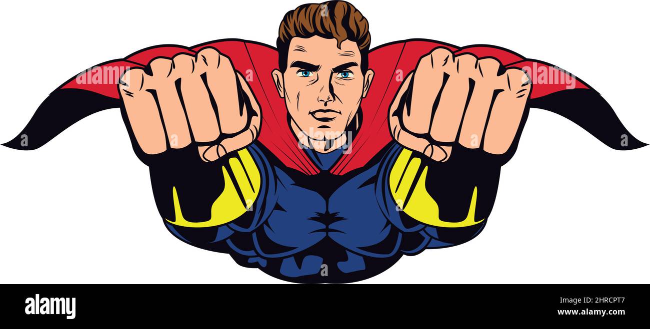 super hero flying pop art Stock Vector Image & Art - Alamy