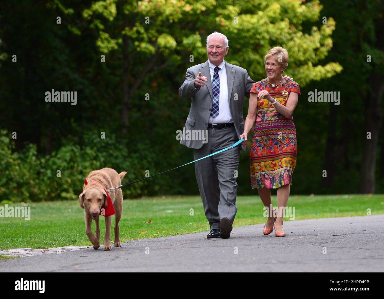 Governor General David Johnston and wife Sharon and dog Rosie arrive to ...