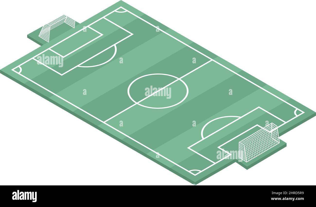 Green football field isometric icon on white background 3d vector ...