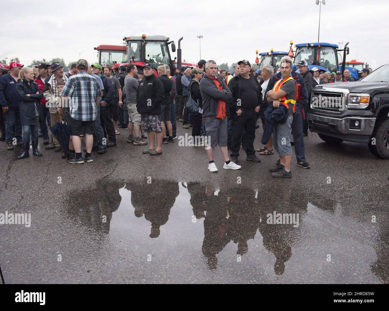 Local dairy farmers protest protect the dairy supply management in