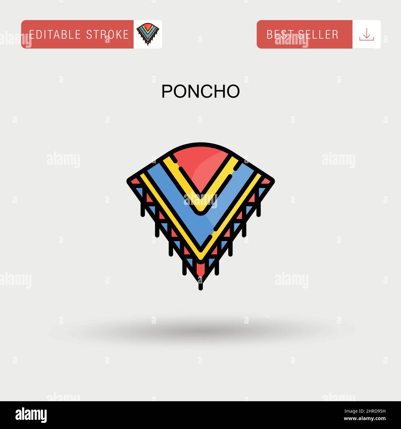 Poncho Simple vector icon. Stock Vector