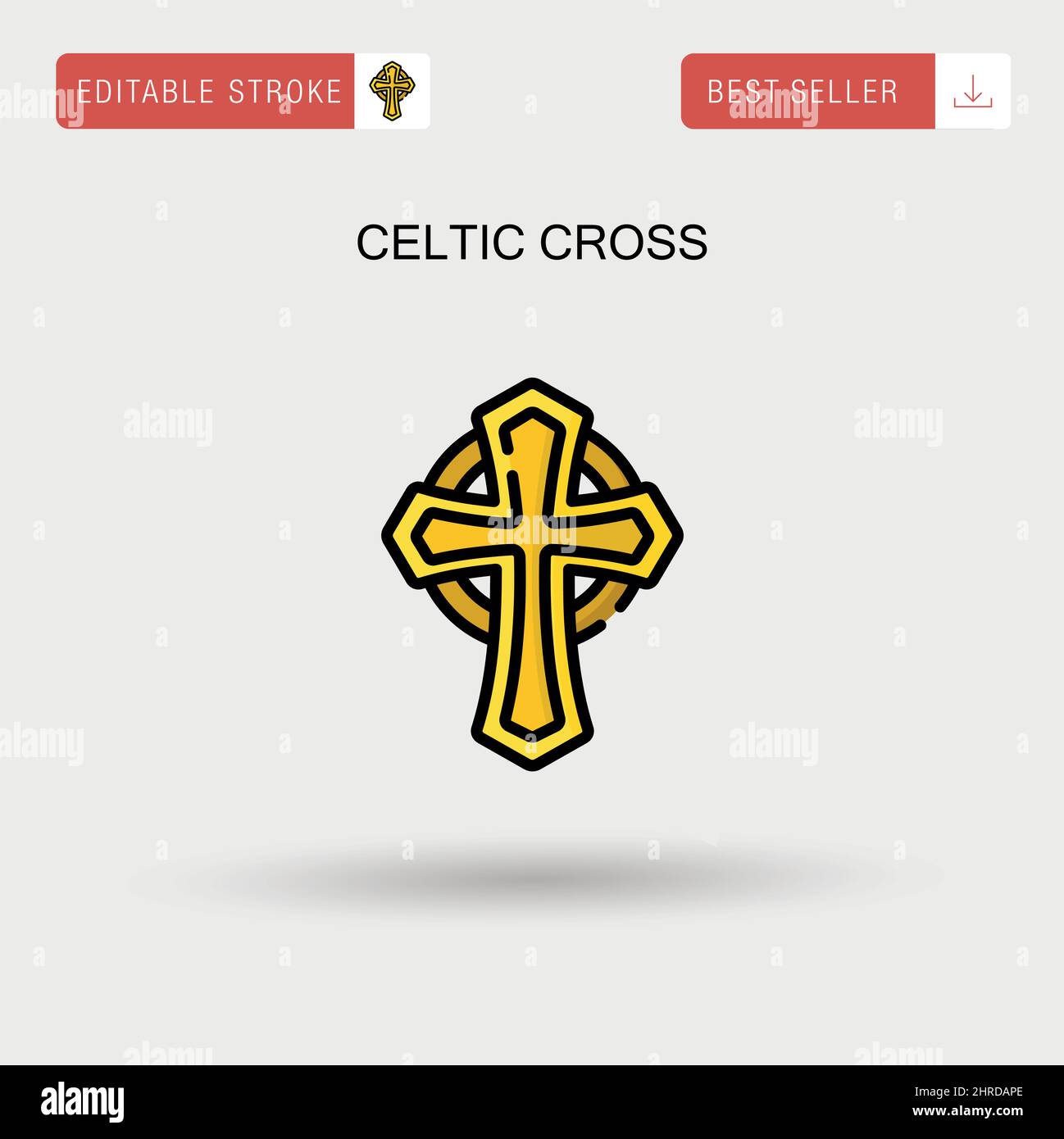 Celtic cross Simple vector icon. Stock Vector