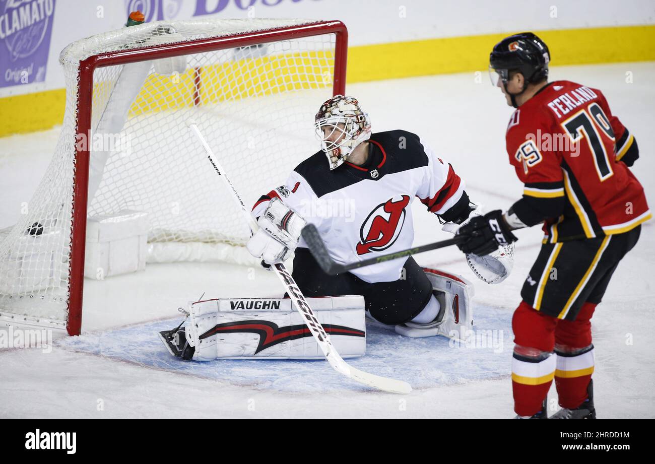 NHL player profile photo on New Jersey Devils' goalie Martin Brodeur during  a recent game in Calgary, Alberta. The Canadian Press Images/Larry  MacDougal (Canadian Press via AP Images Stock Photo - Alamy