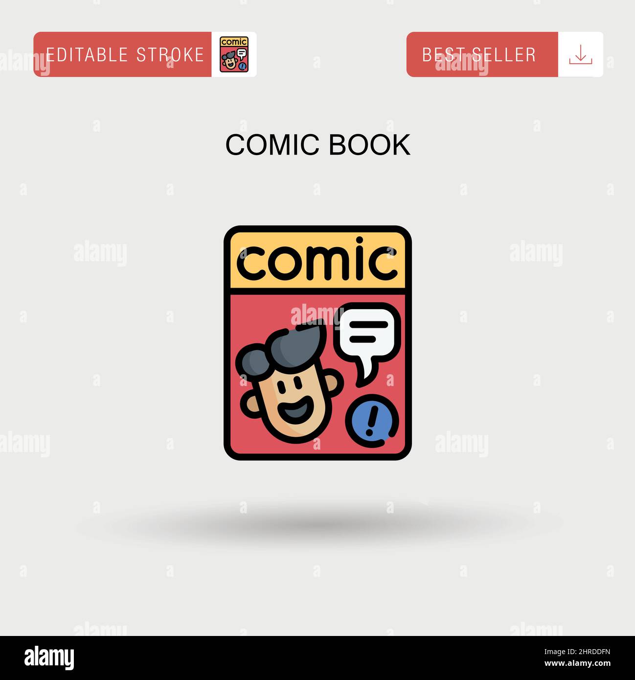 Comic book Simple vector icon. Stock Vector
