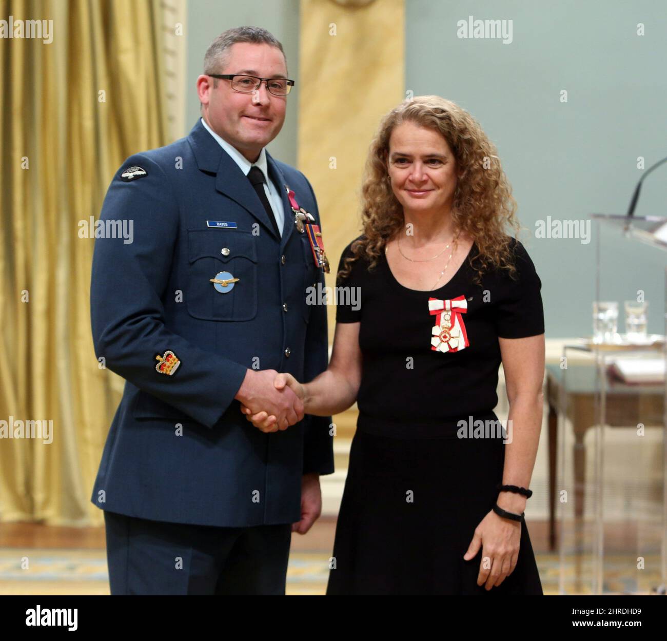 Governor General Julie Payette(right) poses for a photograph with