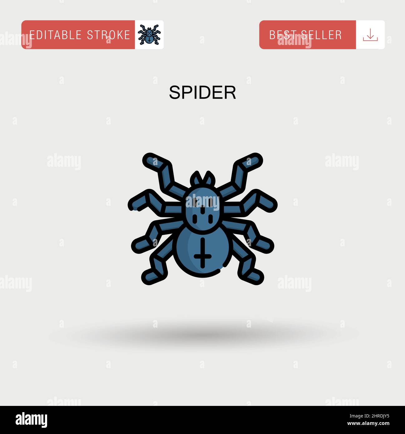 Spider Simple vector icon. Stock Vector