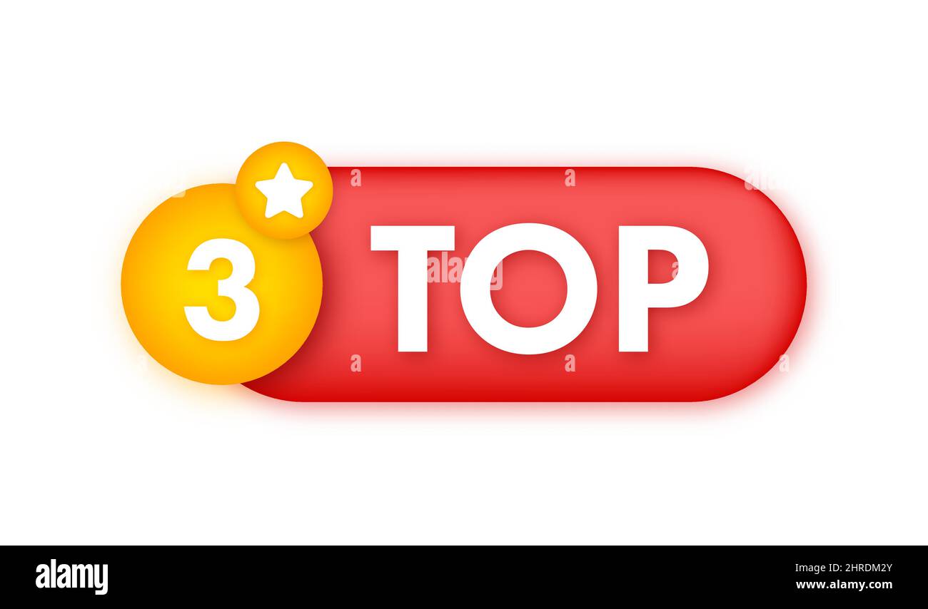 Top 3 - Top Three vector colorful speech bubble Stock Vector