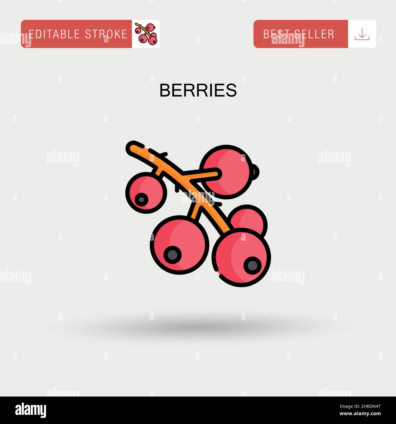 Berries Simple vector icon. Stock Vector