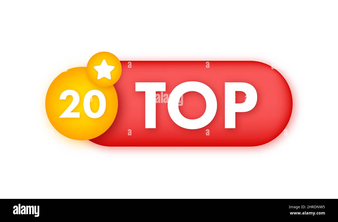 Top 20 - Top Three vector colorful speech bubble Stock Vector