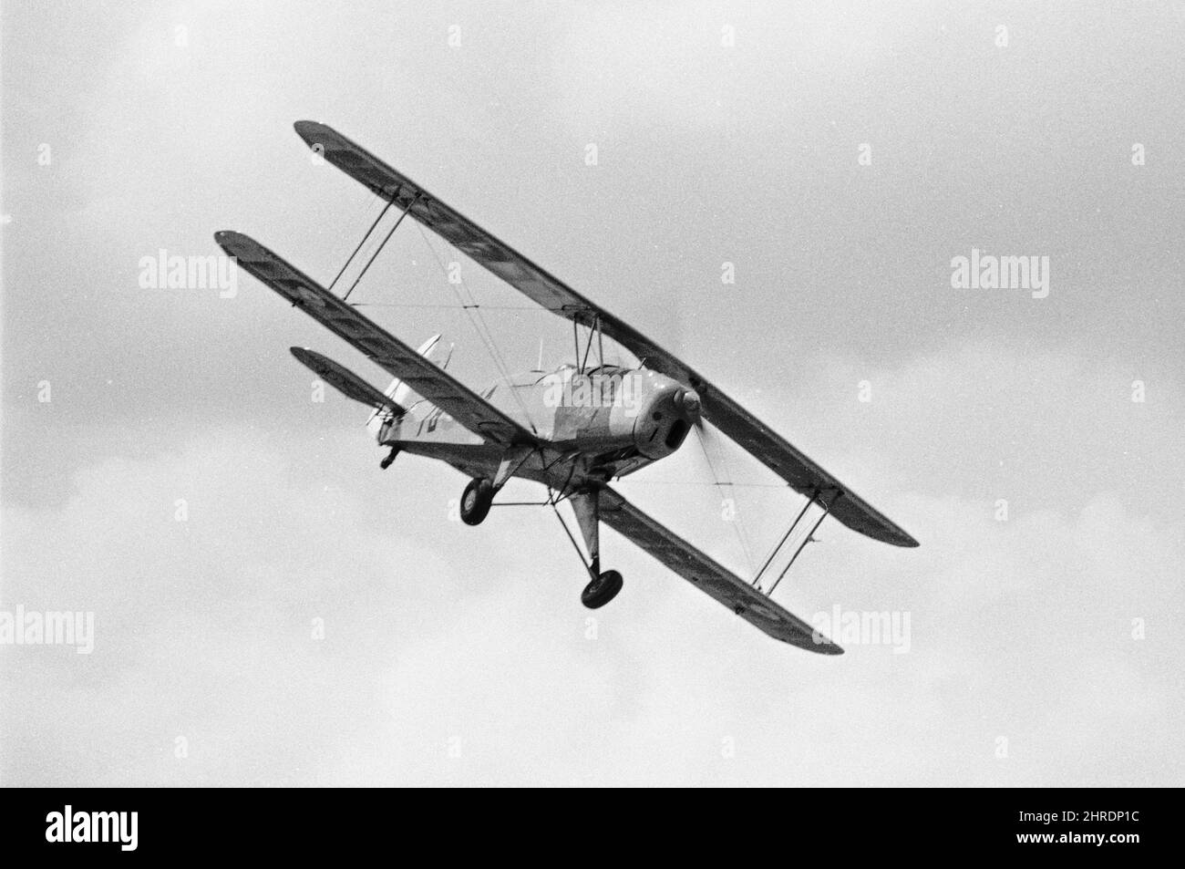 Beautiful shot of an old airplane in the air - in grayscale Stock Photo ...