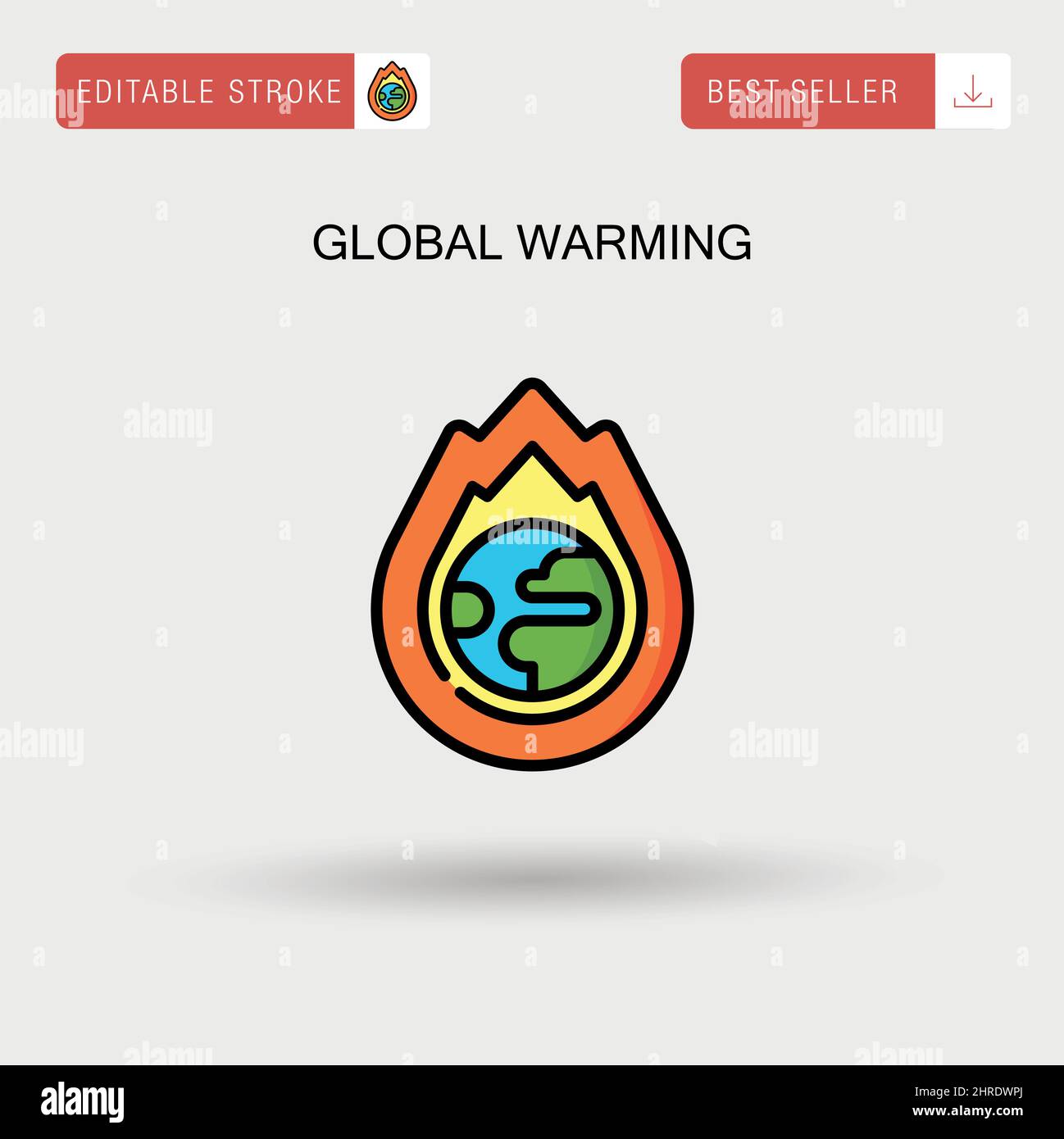 Global warming Simple vector icon. Stock Vector