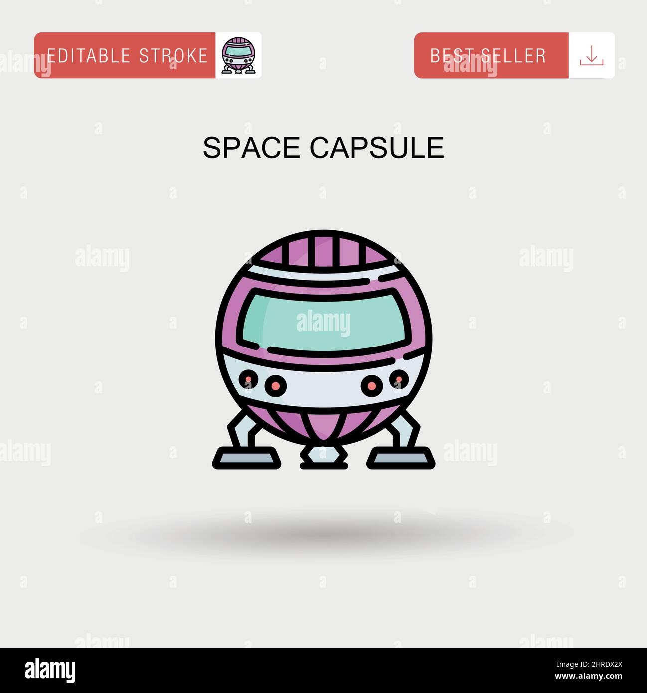 Space capsule Simple vector icon. Stock Vector