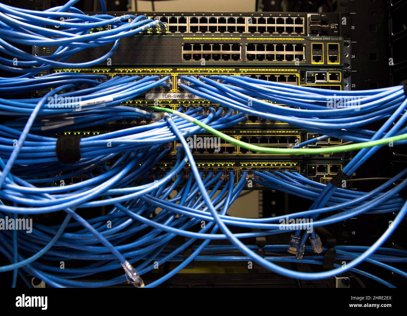 Networking cables and circuit boards are shown in Toronto on Wednesday