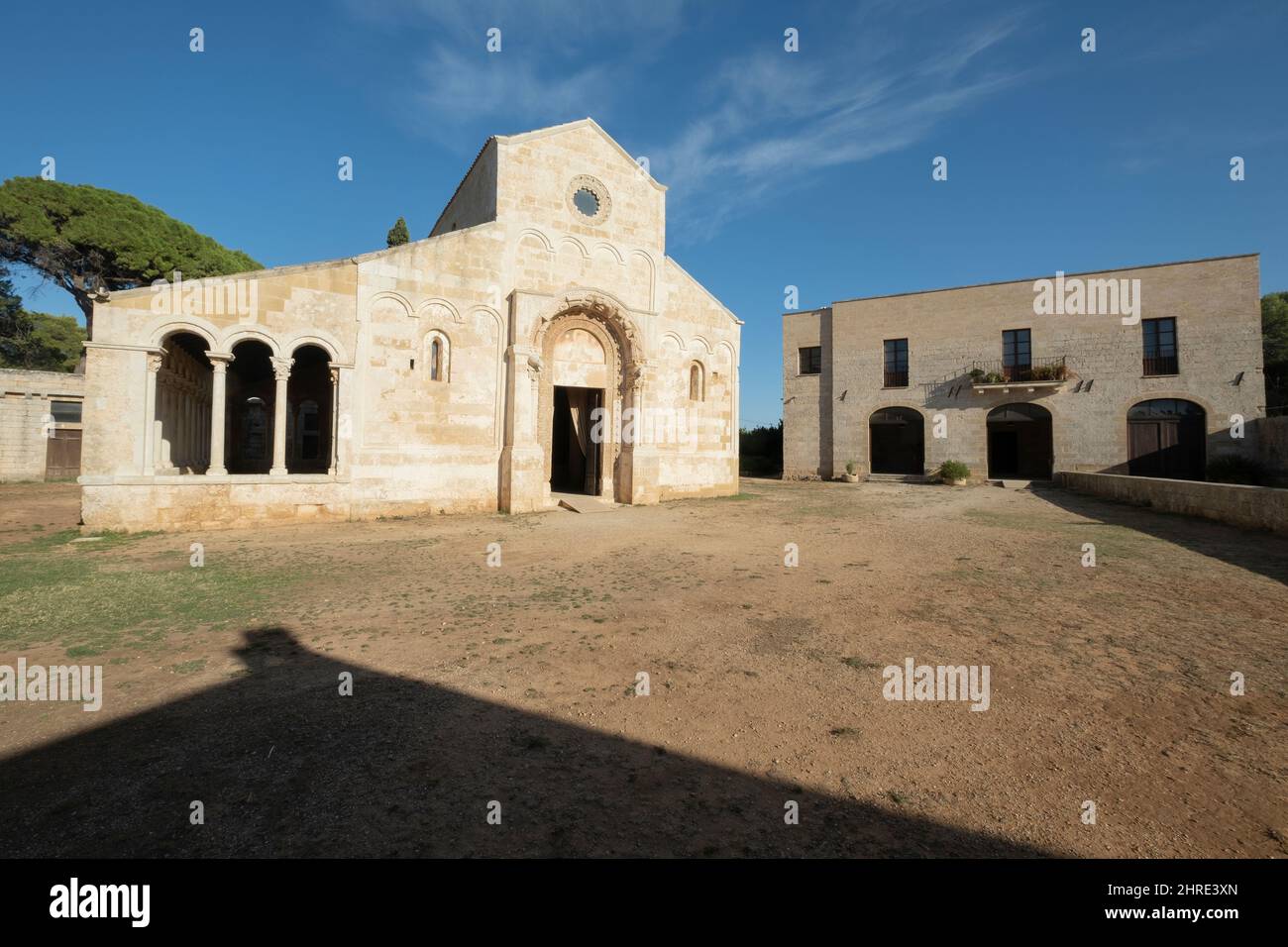 Abbey of Santa Maria a Cerrate, Puglia, Salento, Lecce - Ancient Romanesque church, heritage of the FAI, Italy Stock Photo