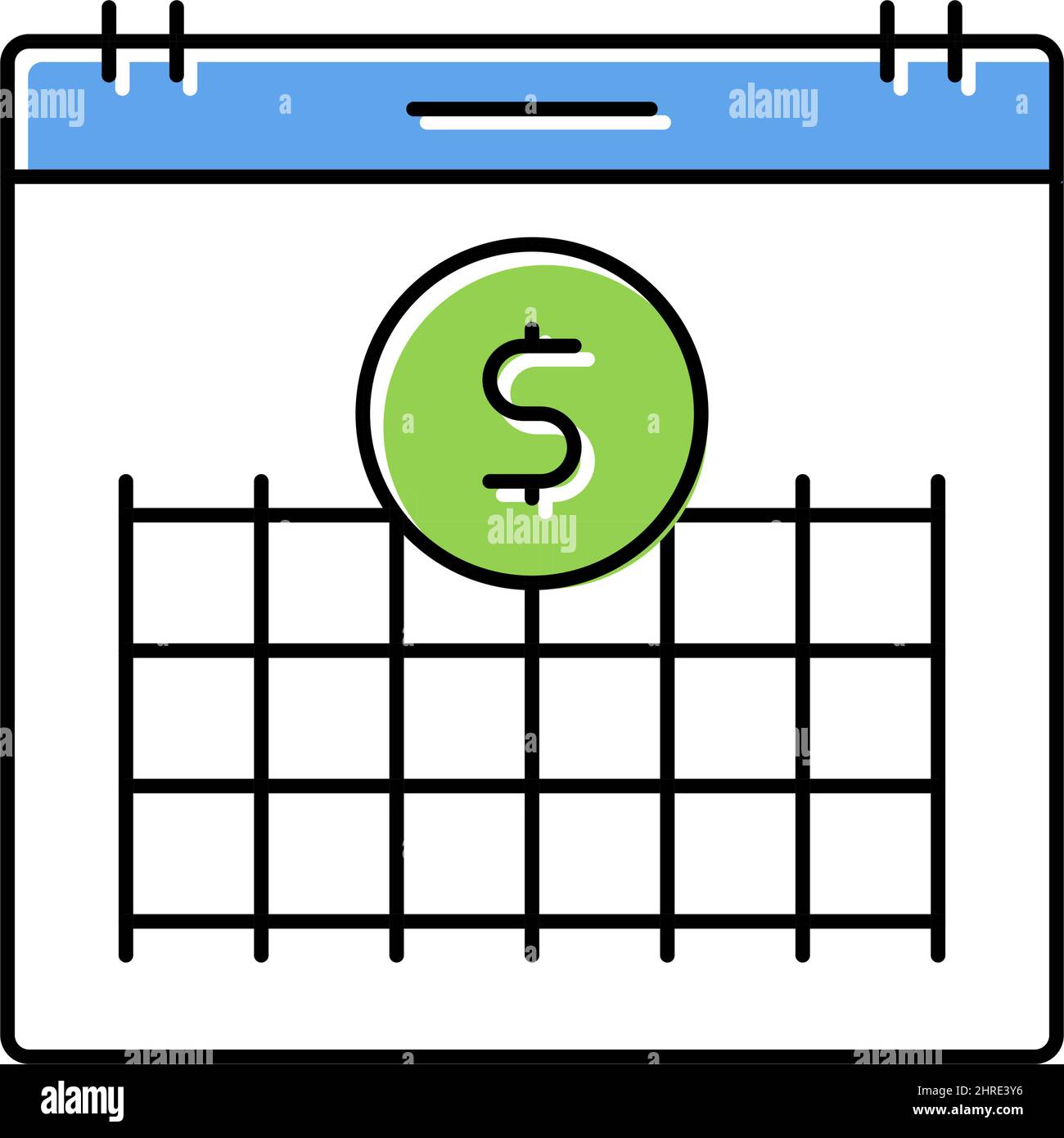 finance investment calendar color icon vector illustration Stock Vector