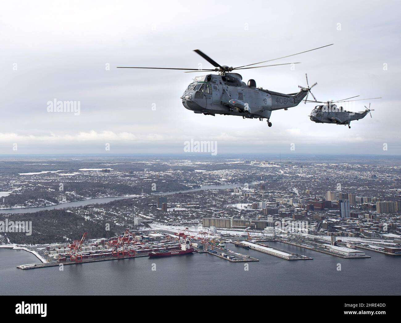 CH 124 Sea King Helicopters Fly Over Halifax On Friday Jan 19 2018 CH 124 Sea King Helicopters Fly Over Halifax On Friday Jan 19 2018