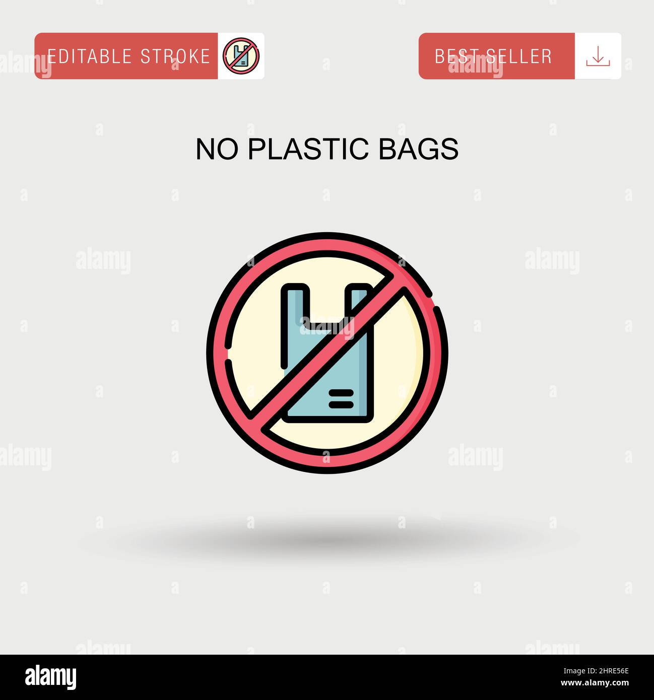 No plastic bags Simple vector icon Stock Vector Image & Art Alamy