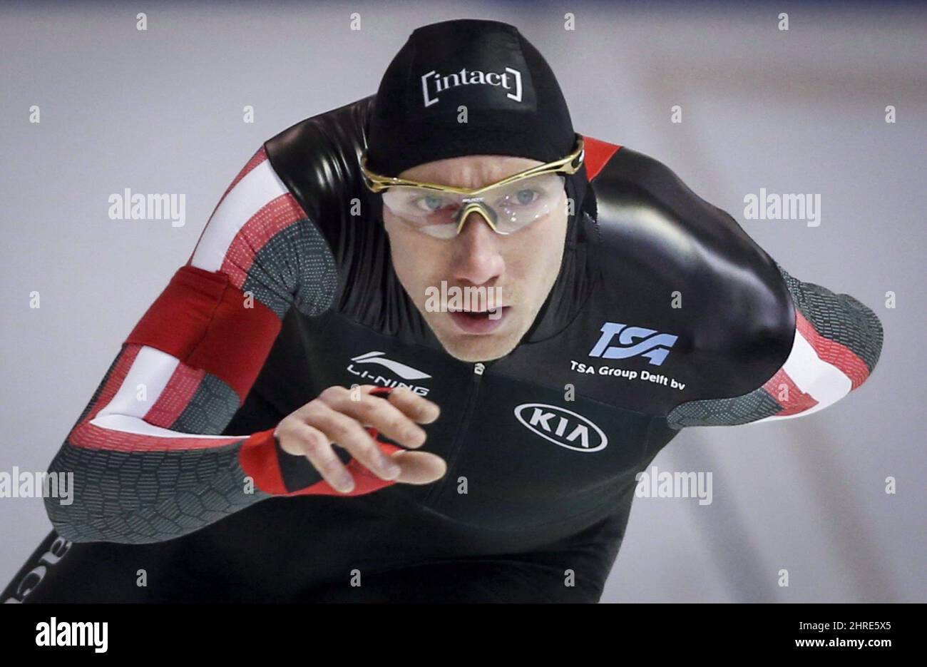 TedJan Bloemen skates during the men's 5000metre race at the Olympic