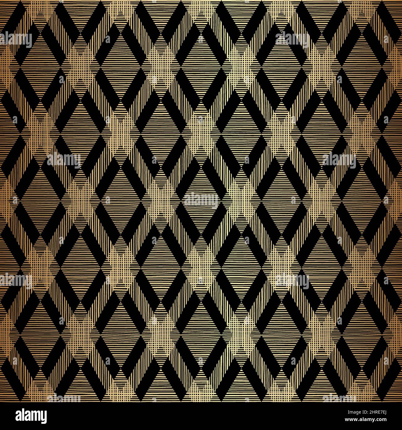 Geometric Rhombus Seamless Pattern Design Gold on Black Background ...