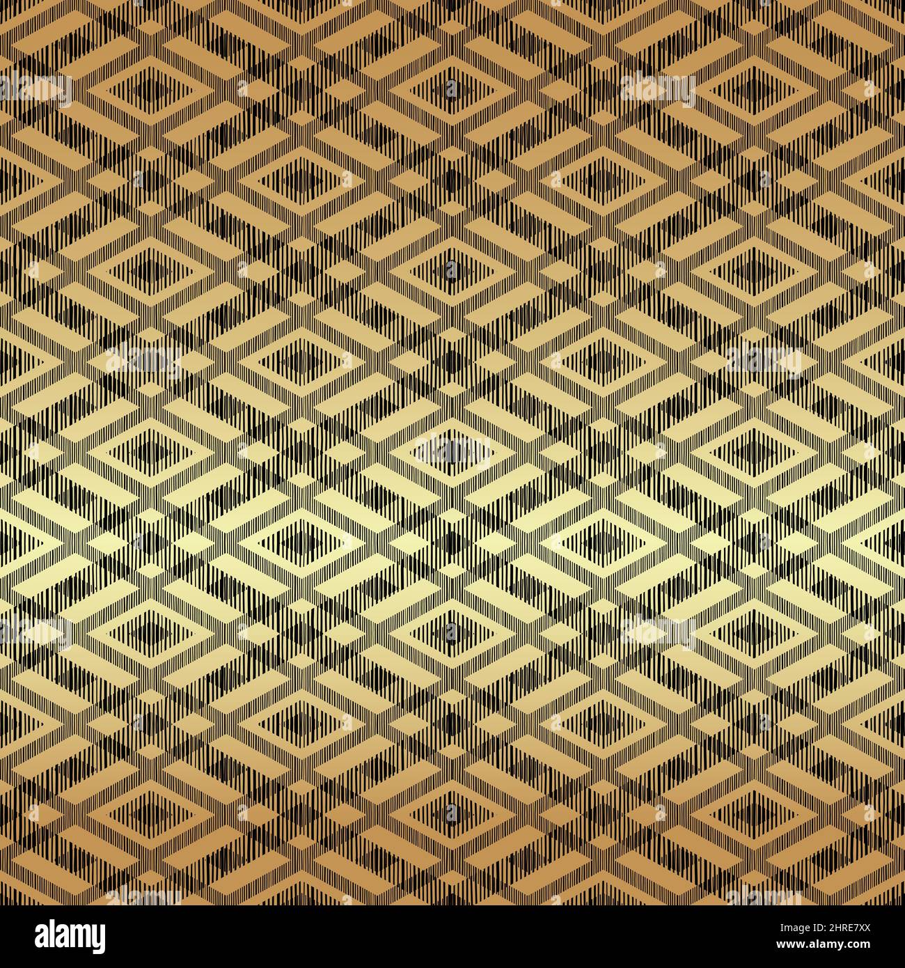 Gold Black Geometric Rhombus Seamless Pattern Design Stock Vector Image ...