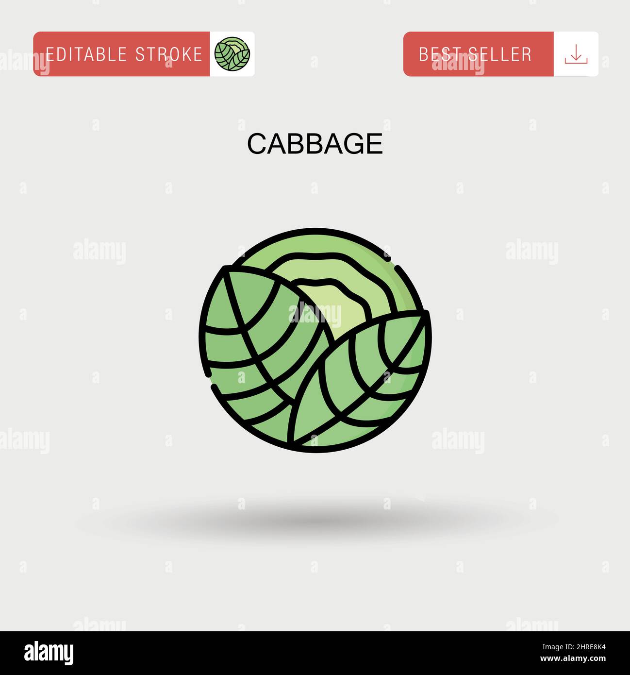 Cabbage Simple vector icon Stock Vector Image & Art - Alamy