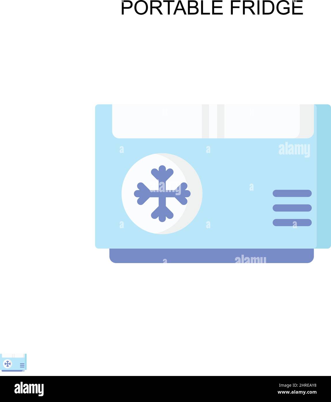 Portable fridge Simple vector icon. Illustration symbol design template for web mobile UI element. Stock Vector