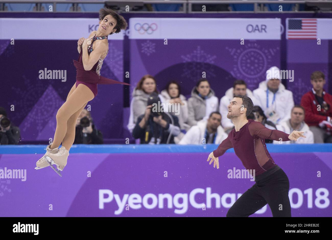 Canada's Meagan Duhamel and Eric Radford perform their routine during