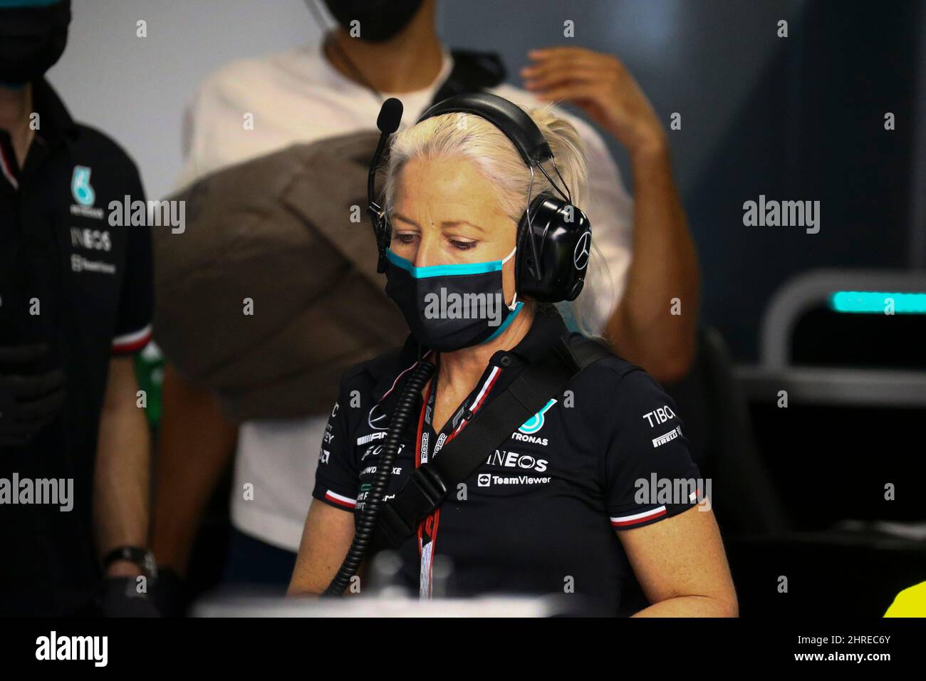 Angela Cullen, Lewis Hamilton Personal Trainer during the winter testing days, Barcelona 23-25 February 2022, Formula 1 World championship 2022. Stock Photo