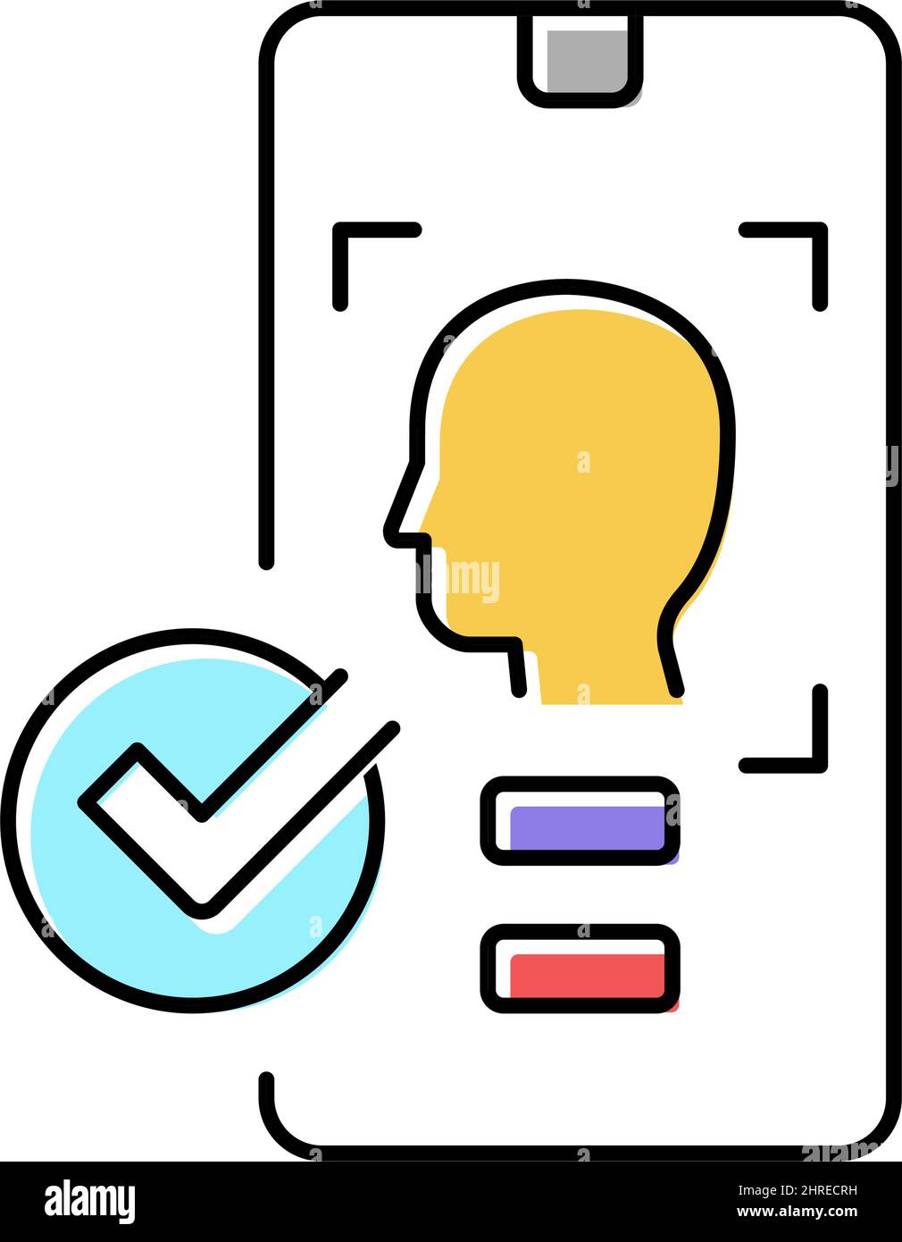 smartphone unblocked with face id color icon vector illustration Stock Vector Image & Art Alamy