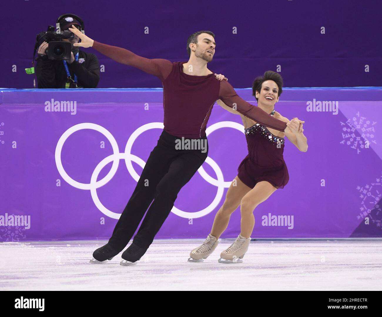 Canada's Meagan Duhamel and Eric Radford compete in the pairs figure