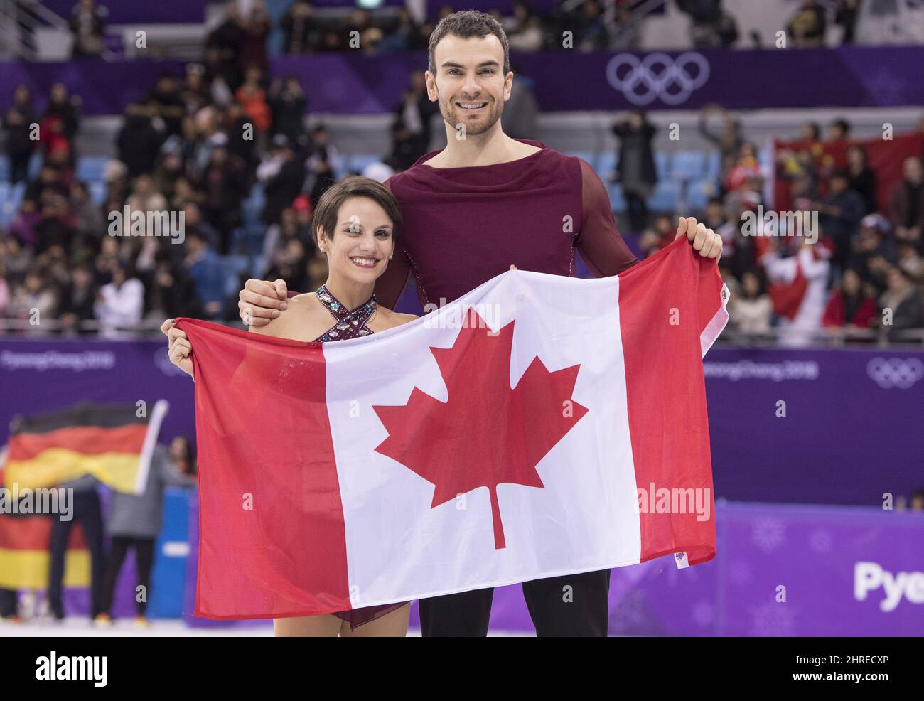 Pairs figure skating bronze medalists Canada's Meagan Duhamel and Eric