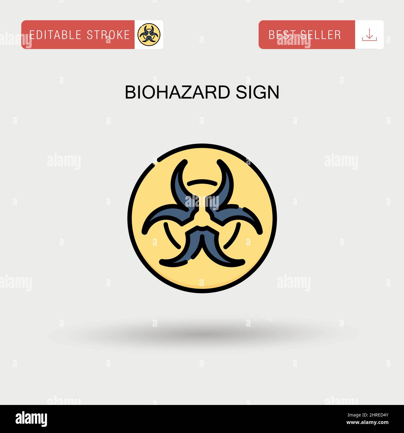 Biohazard sign Simple vector icon. Stock Vector