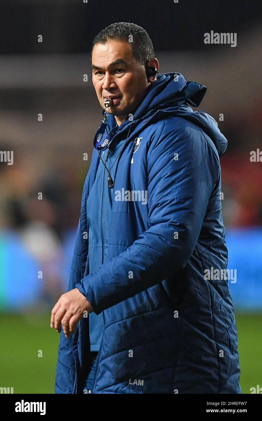 Pat Lam Director of Rugby of Bristol Bears, during the pre-game warmup ...