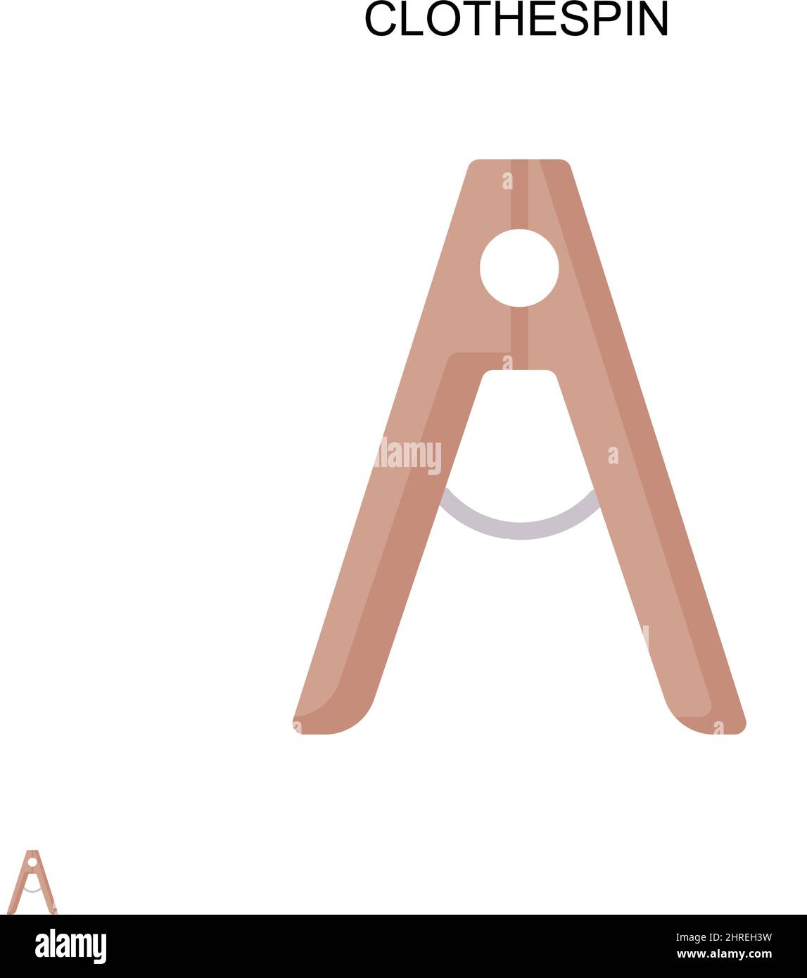 Clothespin Simple vector icon. Illustration symbol design template for web mobile UI element. Stock Vector