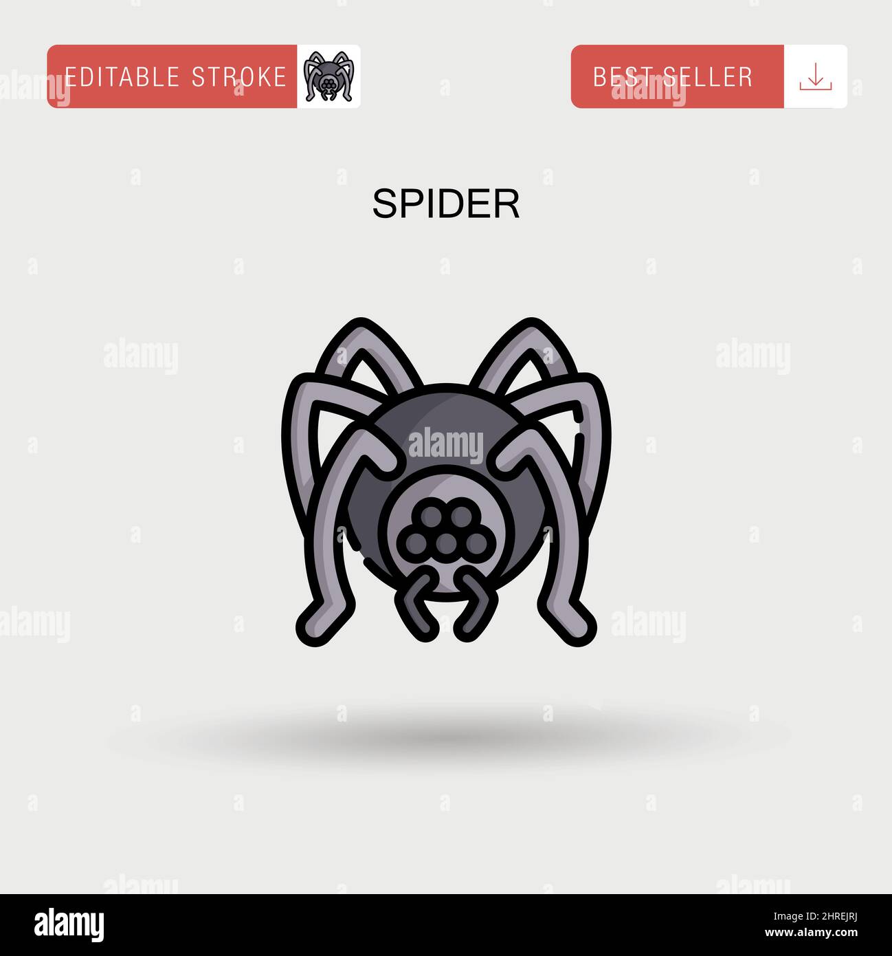Spider Simple vector icon. Stock Vector