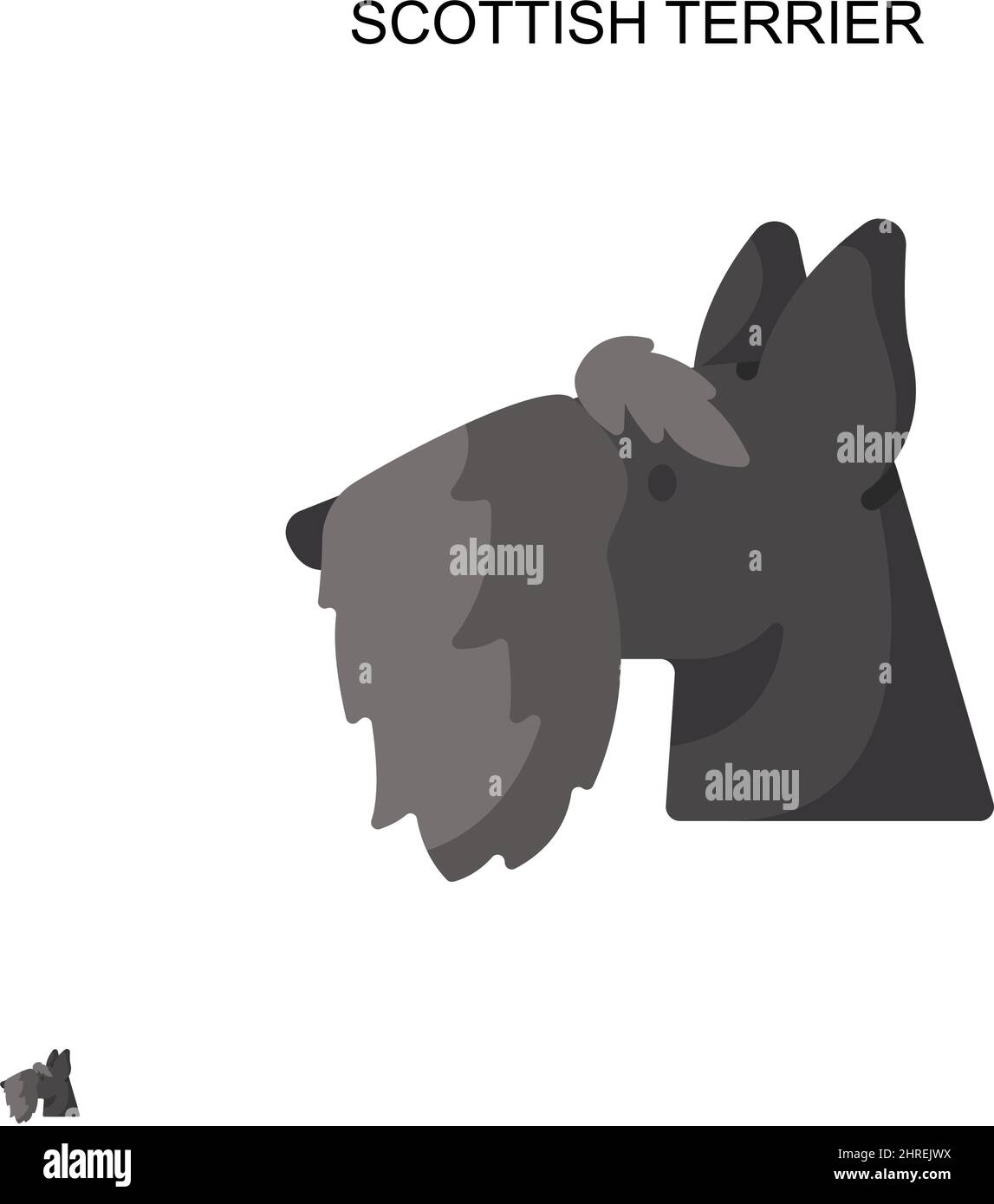 Scottish terrier Simple vector icon. Illustration symbol design template for web mobile UI element. Stock Vector