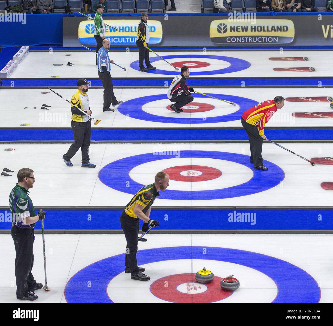 Saskatchewan skip Steve Laycock, New Brunswick skip James Grattan