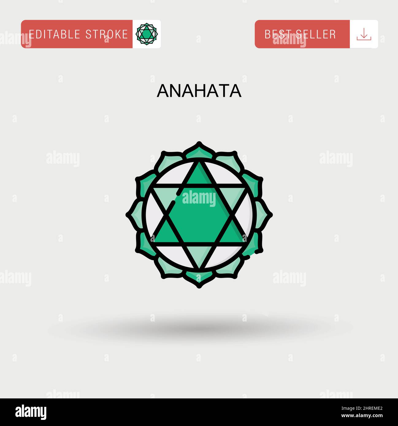 Anahata Simple vector icon. Stock Vector