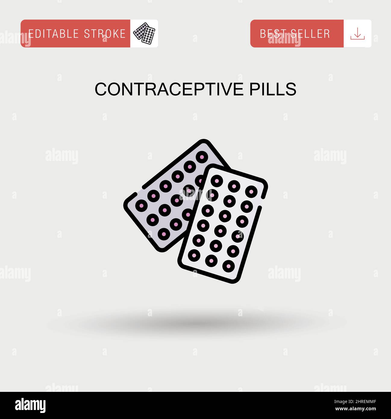Contraceptive pills Simple vector icon. Stock Vector