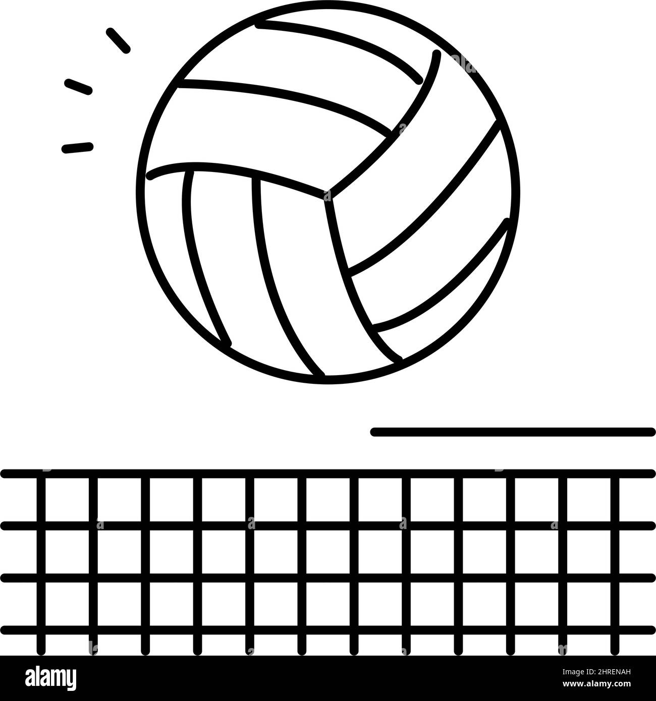volleyball sport game line icon vector illustration Stock Vector Image
