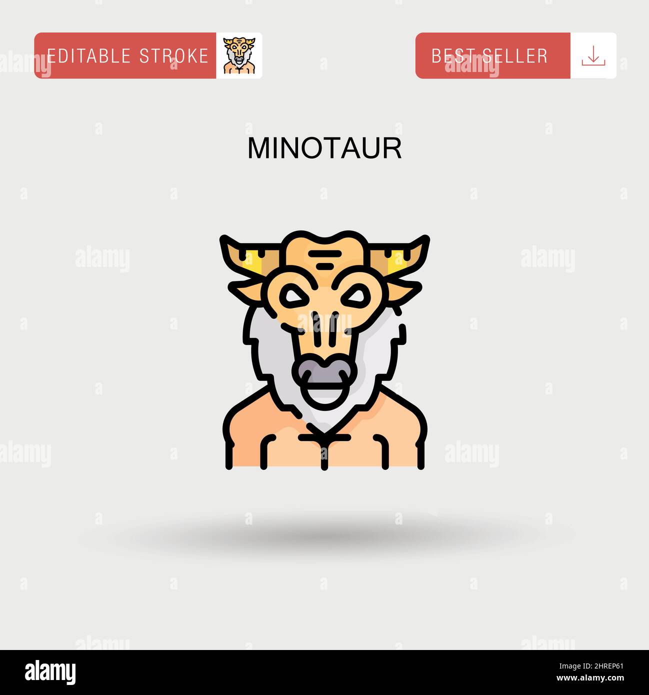 Minotaur Simple vector icon. Stock Vector