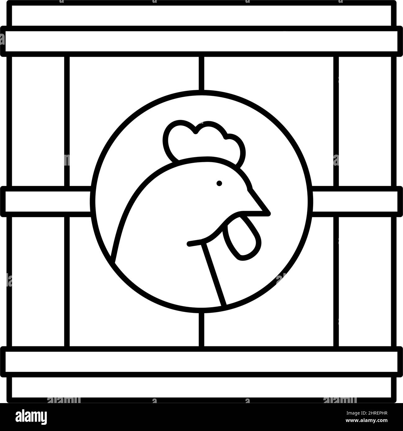 chicken in box line icon vector illustration Stock Vector Image & Art ...