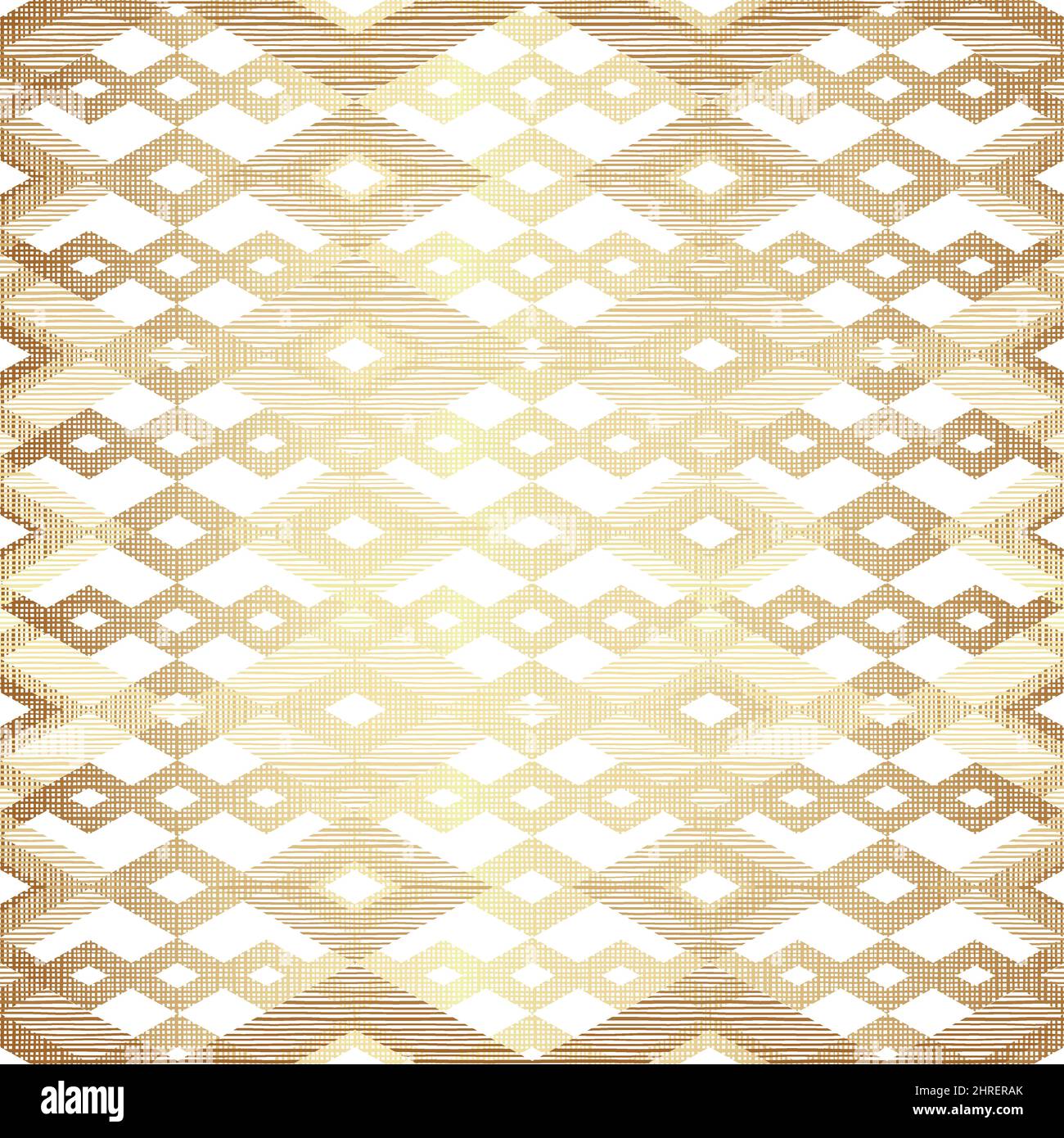 Gold Geometric Rhombus Textured Seamless Pattern Design on White ...