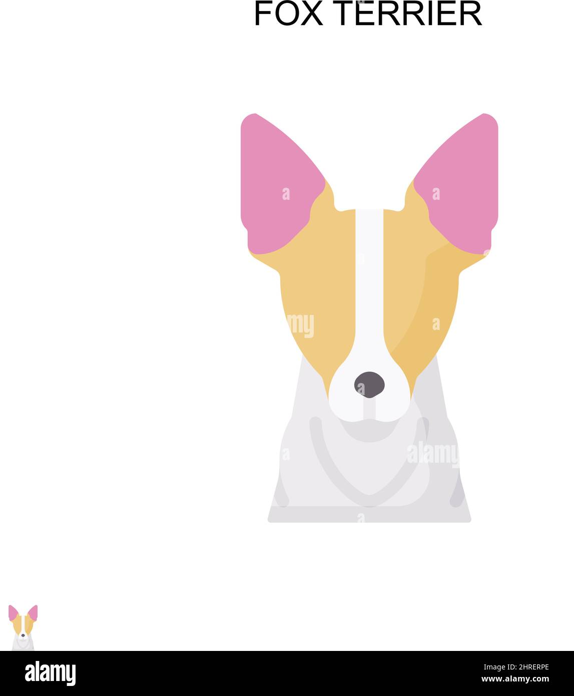Fox terrier Simple vector icon. Illustration symbol design template for web mobile UI element. Stock Vector