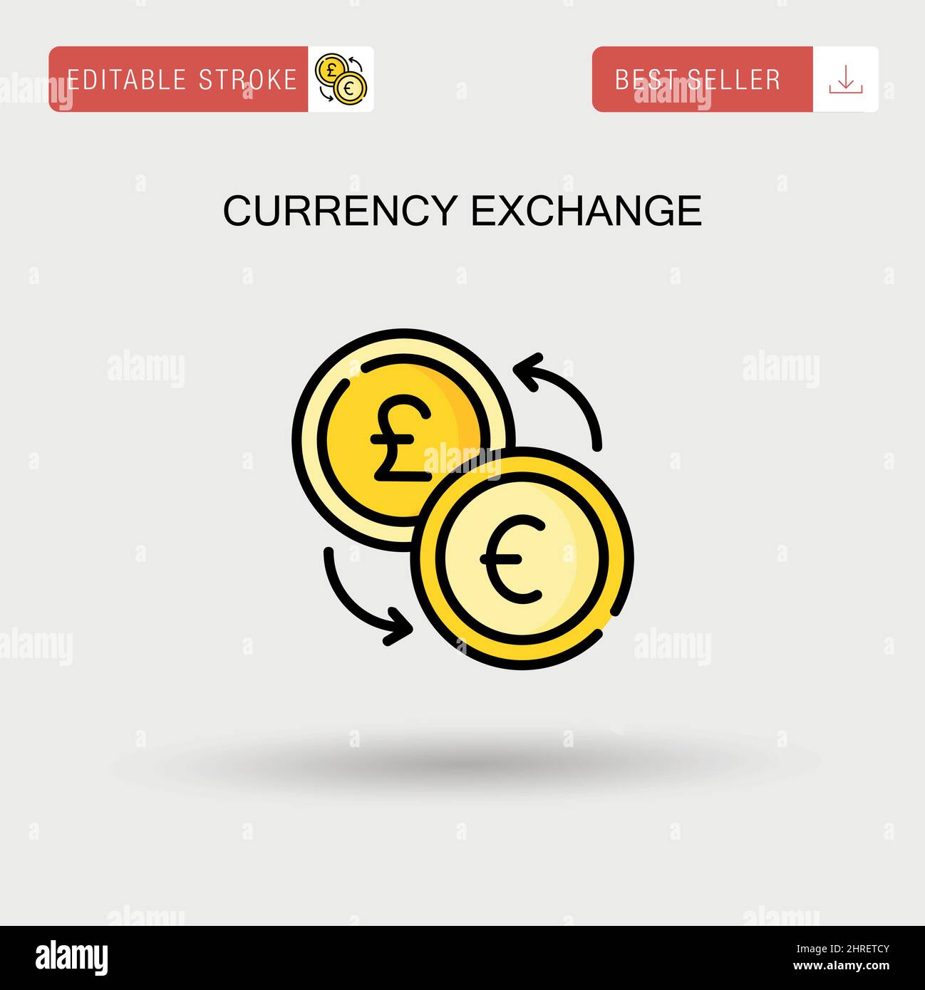 Currency exchange Simple vector icon. Stock Vector