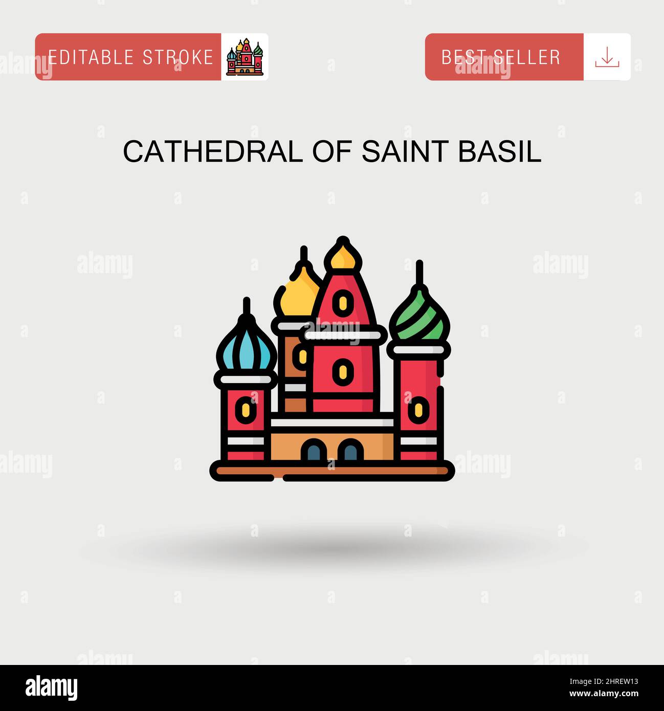 Cathedral of saint basil Simple vector icon. Stock Vector