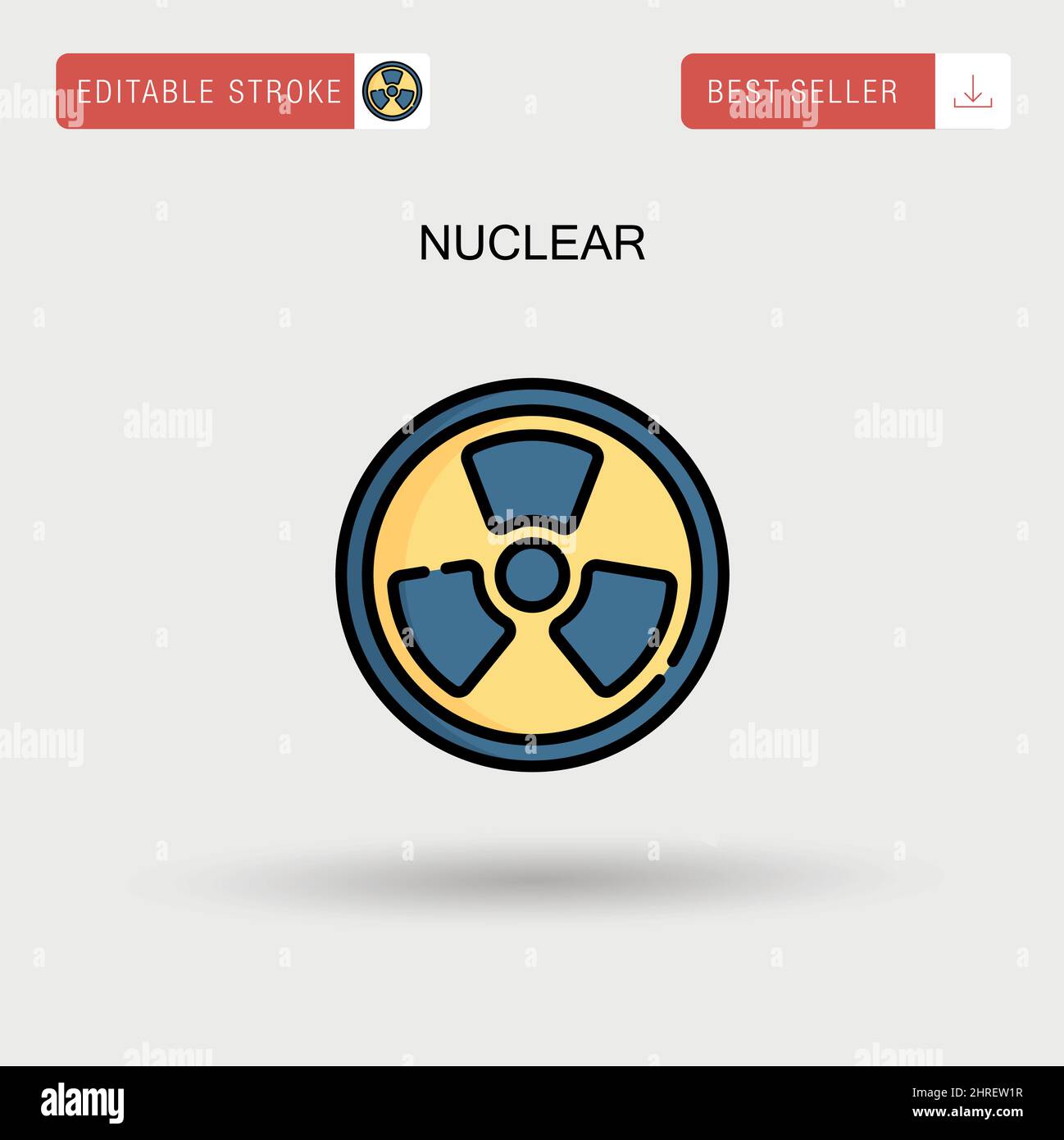 Nuclear Simple vector icon. Stock Vector