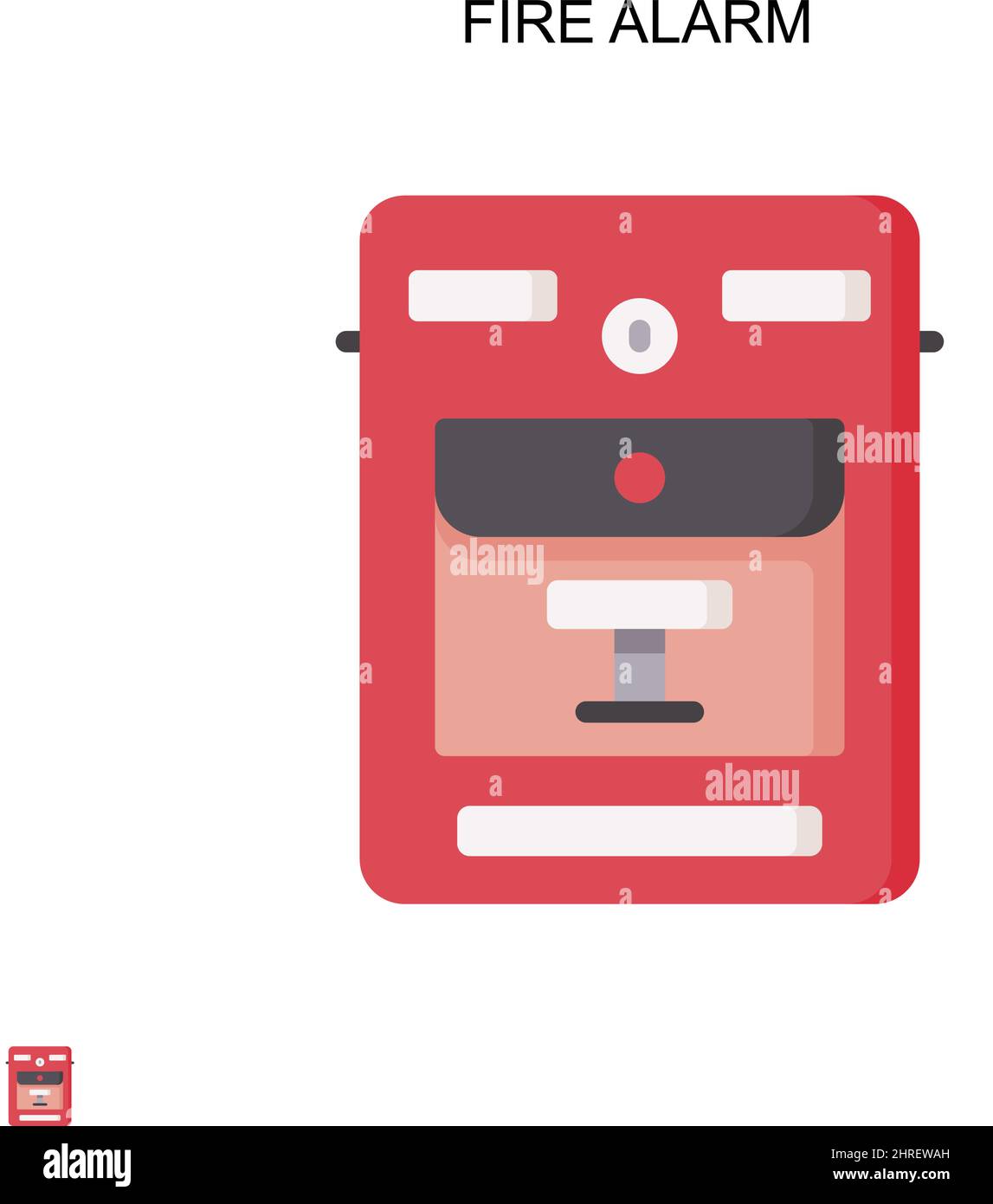 Fire alarm Simple vector icon. Illustration symbol design template for web mobile UI element. Stock Vector